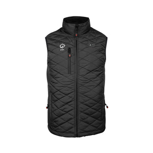 Unisex Black Heated Vest - Insulated, Weatherproof, Detachable Hood, includes Battery Pack