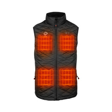 Load image into Gallery viewer, Unisex Black Heated Vest - Insulated, Weatherproof, Detachable Hood, includes Battery Pack